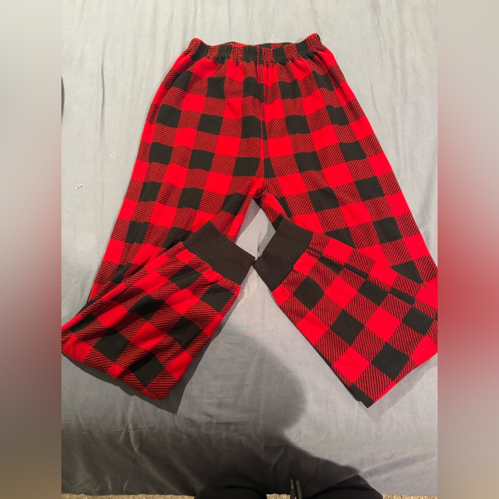 Red and Black Youth Pajama Plaid Pants